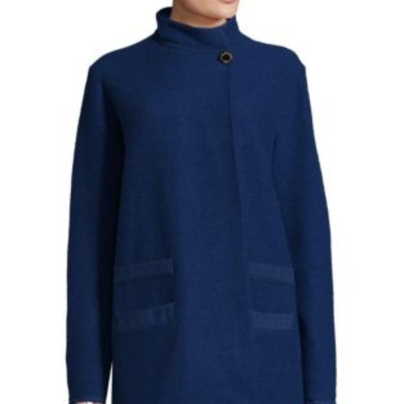 Karl Lagerfeld Wool Cocoon Coat - Picture 2 of 13